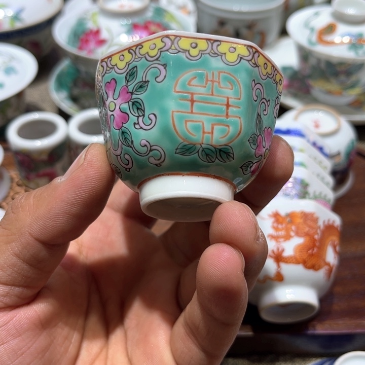 纯手绘精品盖碗杯