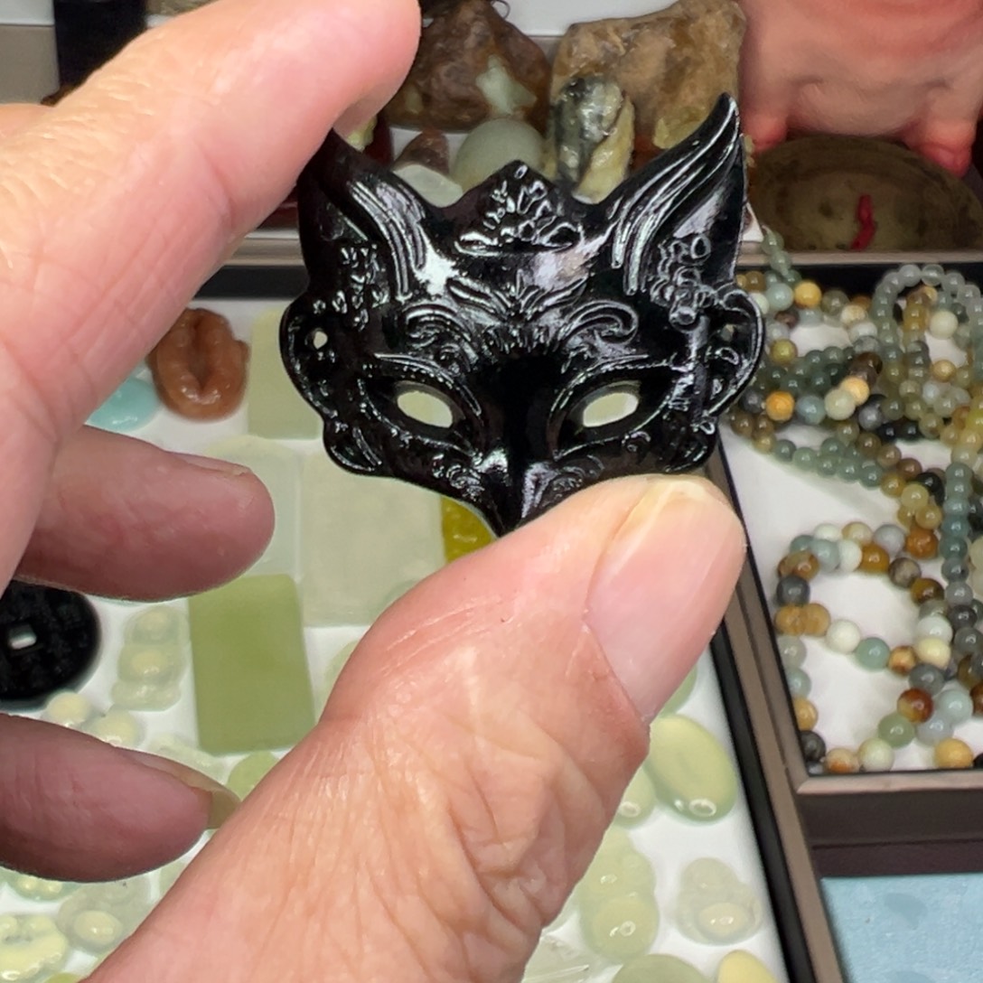 岫玉未镶嵌颈饰501狐狸面具