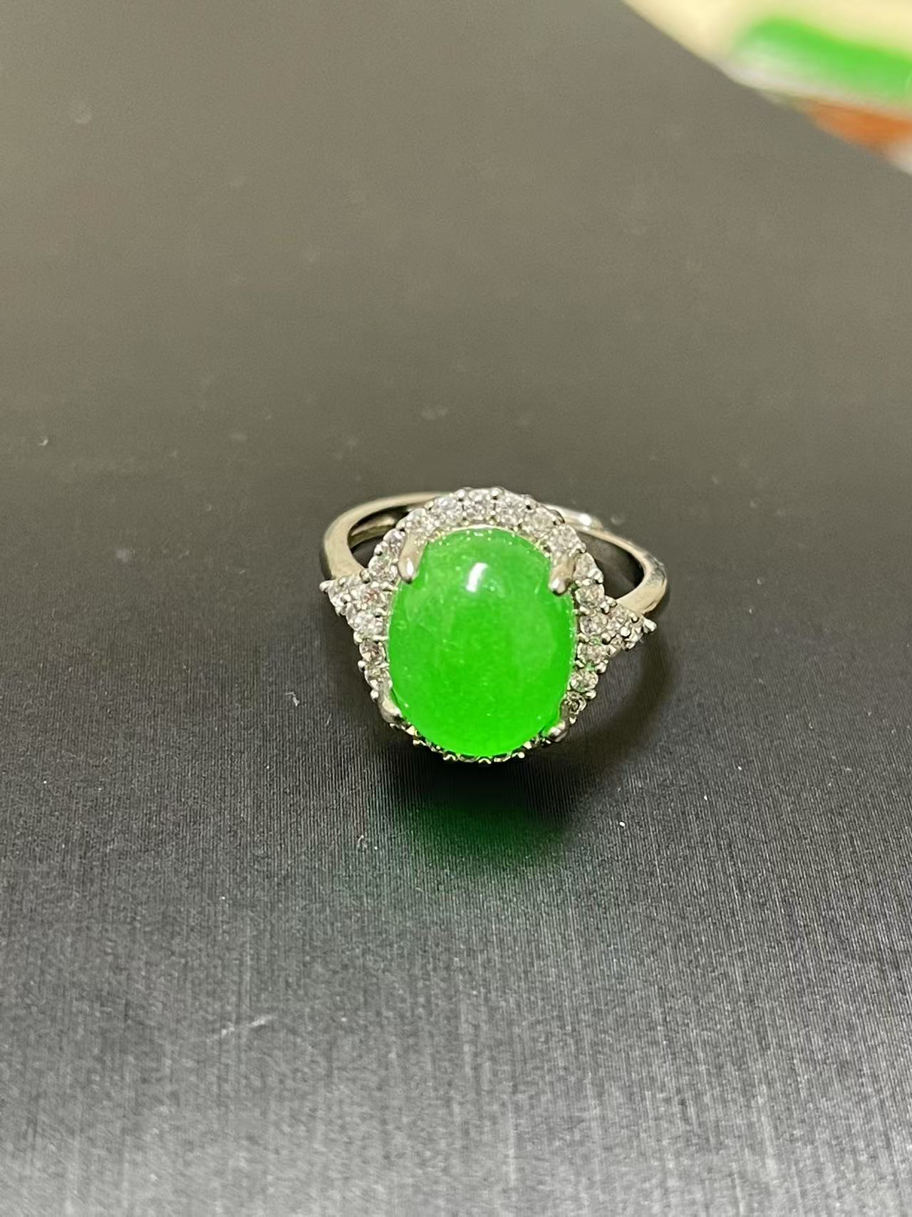 翡翠戒指S925银气质