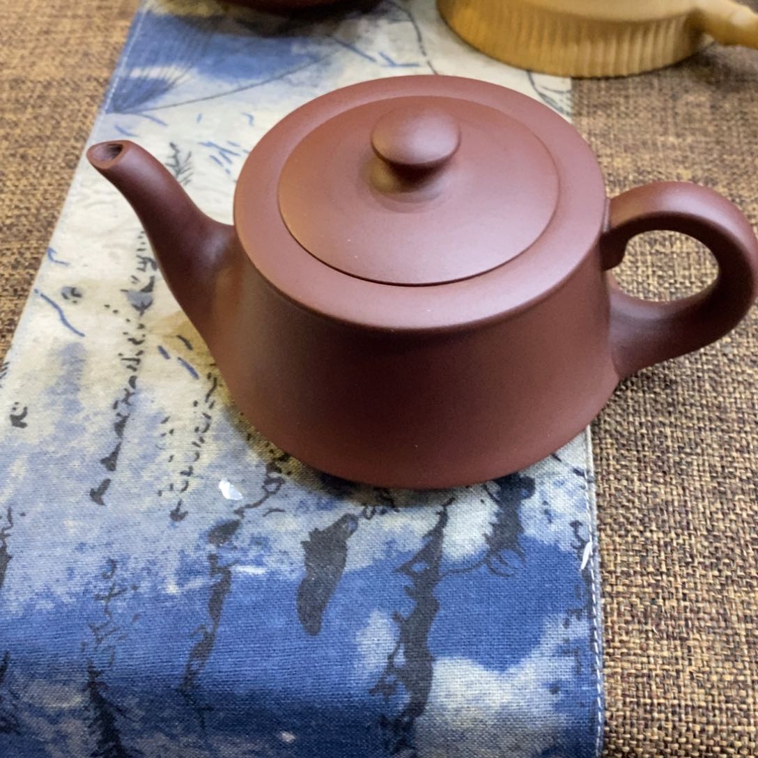 紫砂茶壶曲壶260cc原矿老紫泥特价