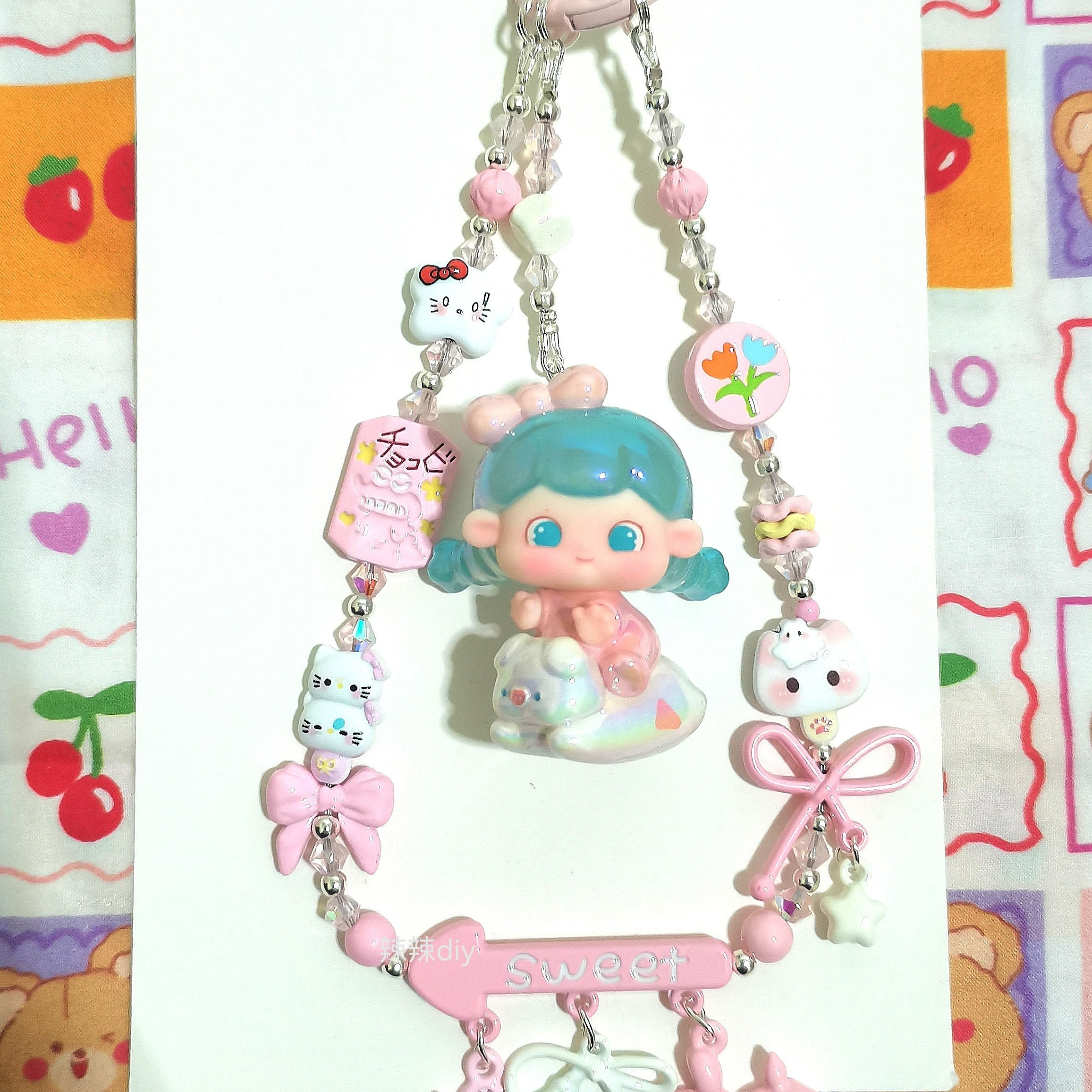 直播专用潮流创意手工手机链提溜包挂带娃成品链个性可爱