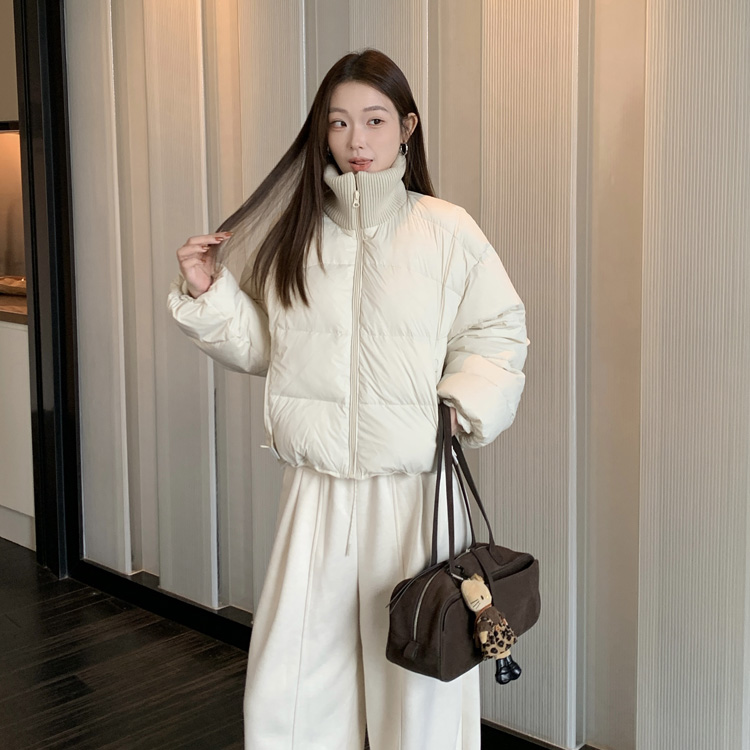 liyunzhen李允珍8306羽绒服女2025冬加厚针织领宽松显瘦羽绒外套