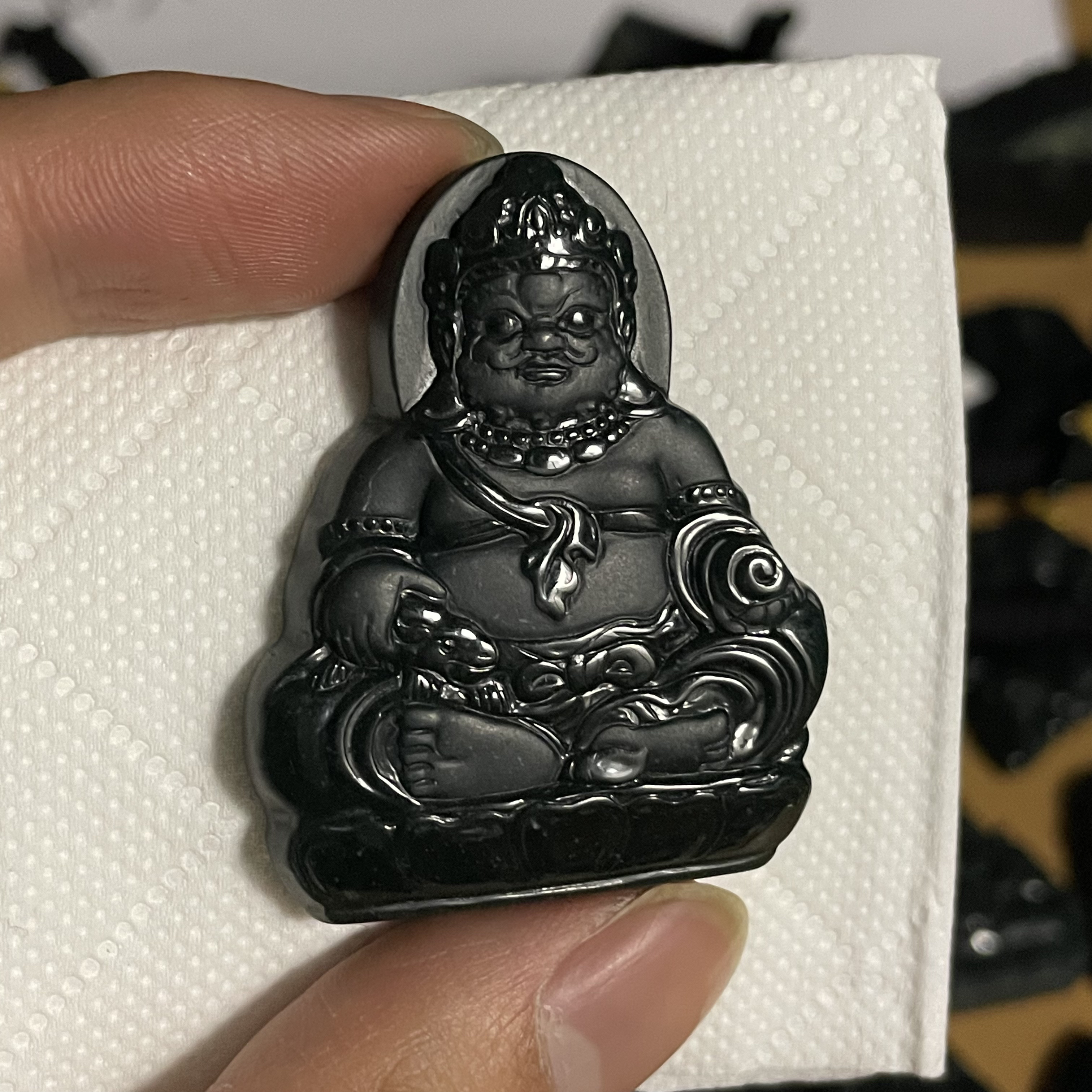 天然翡翠a货 黄财神n2