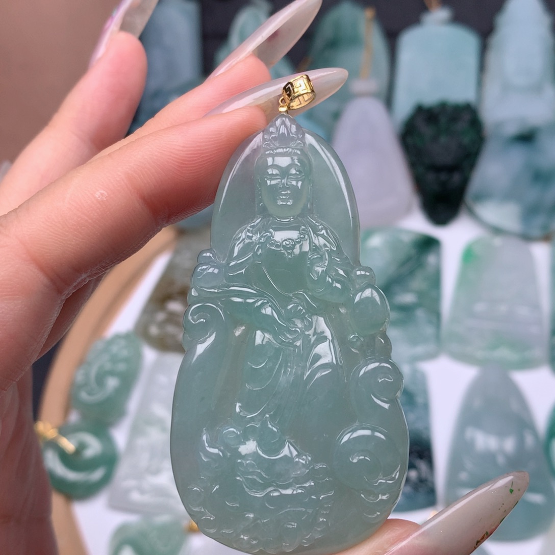 【闪购商品】翡翠颈饰18K金镶嵌M*文殊