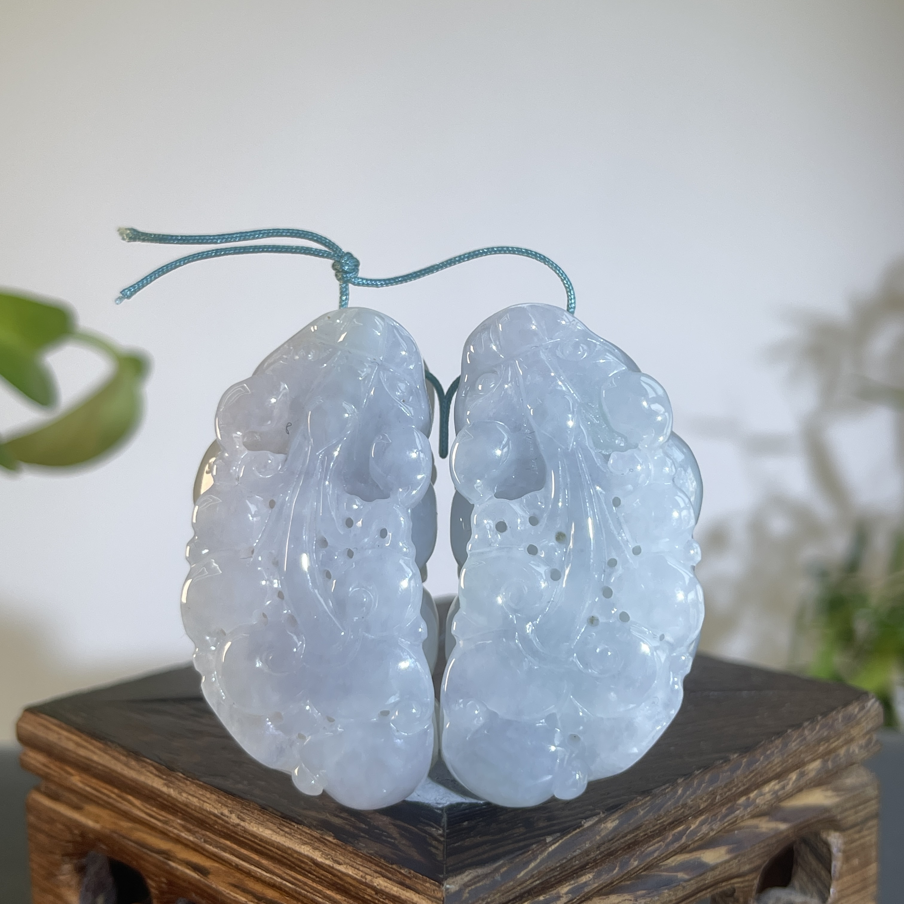 JXB07-86  天然缅甸A货翡翠 一对貔貅