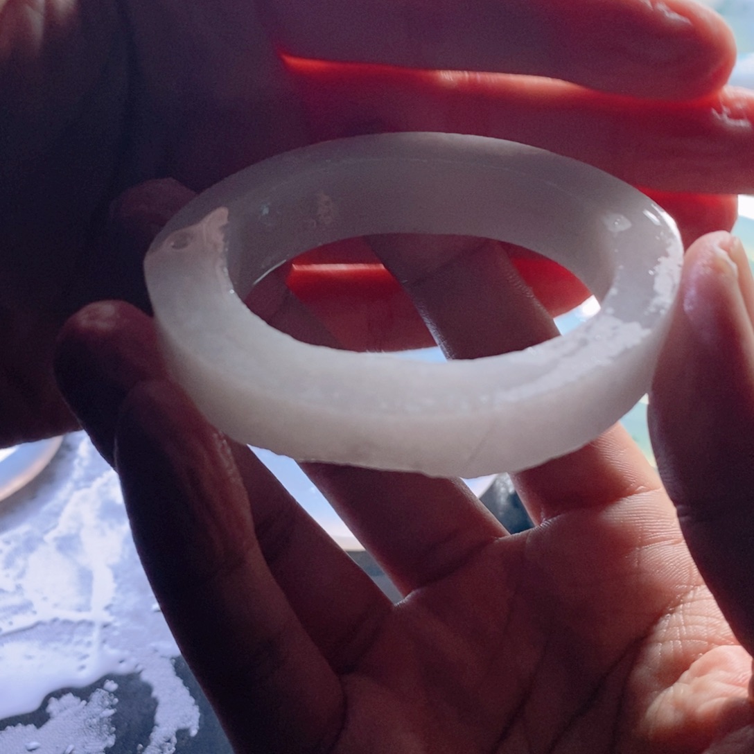 定制翡翠未镶嵌手镯手镯有裂