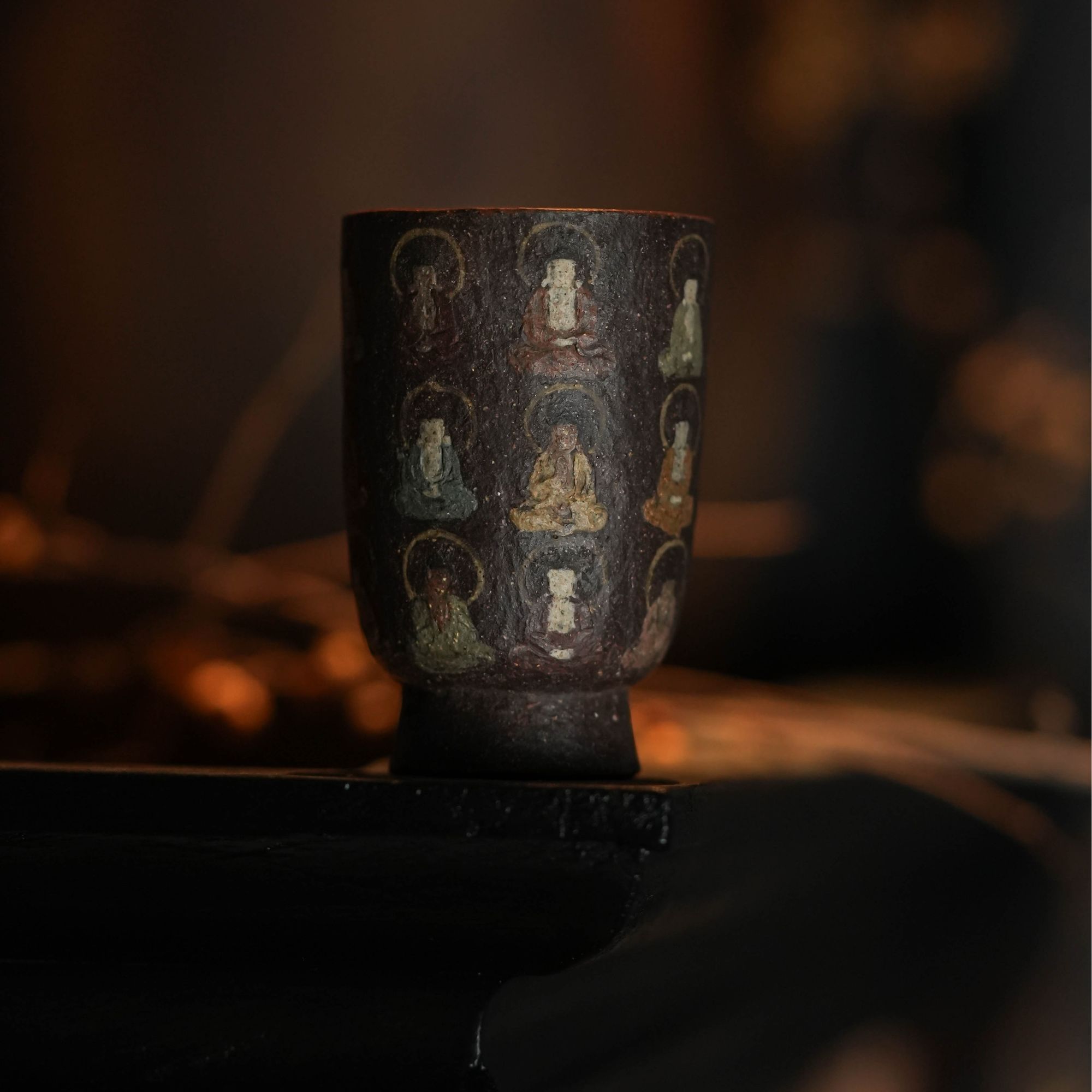 外山老师手作紫砂无相佛主人杯