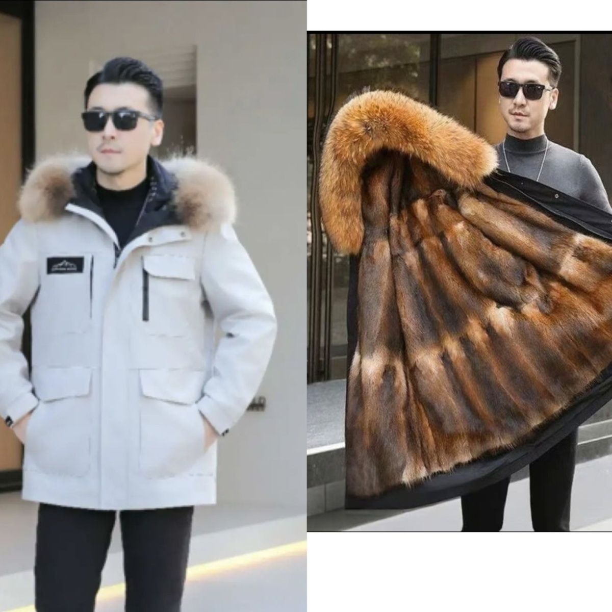 2025男女同款秋冬新款可拆卸内胆皮草外套派克服