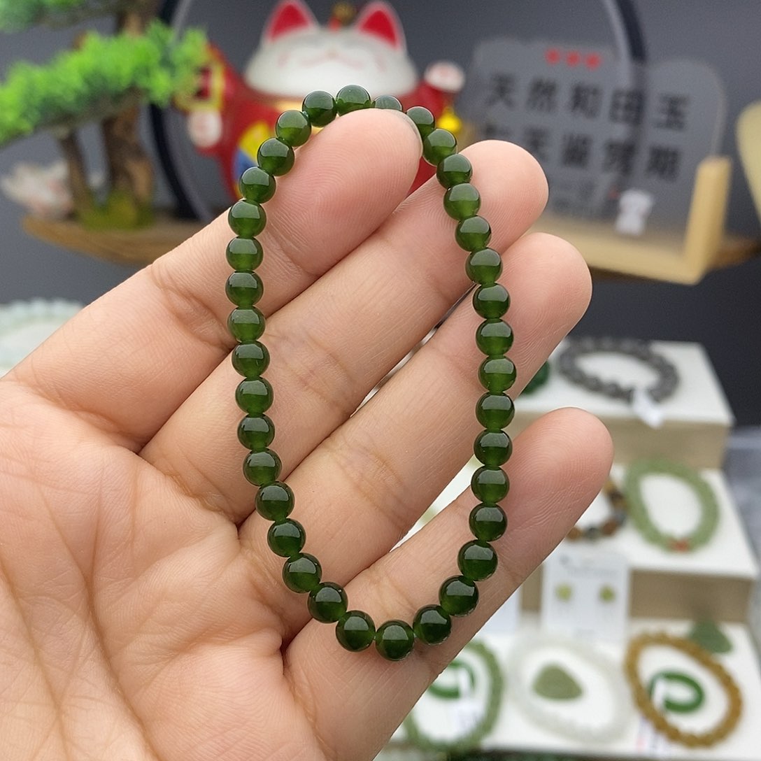 和田玉（碧玉）手链未镶嵌