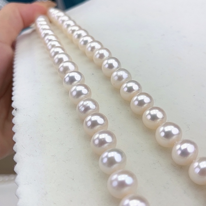 淡水珍珠颈饰银S925镶嵌10➕极光炫彩50长