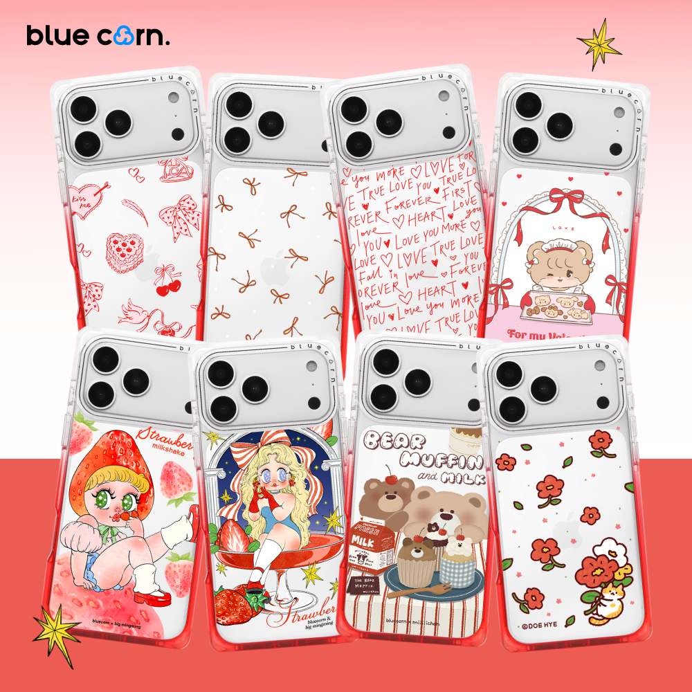 蓝色苞米红白奶方 适用于苹果iPhone17/16/Pro/Max手机壳