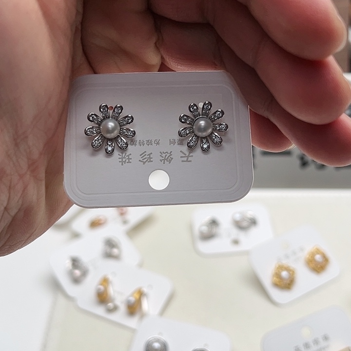 淡水珍珠耳饰银S925镶嵌