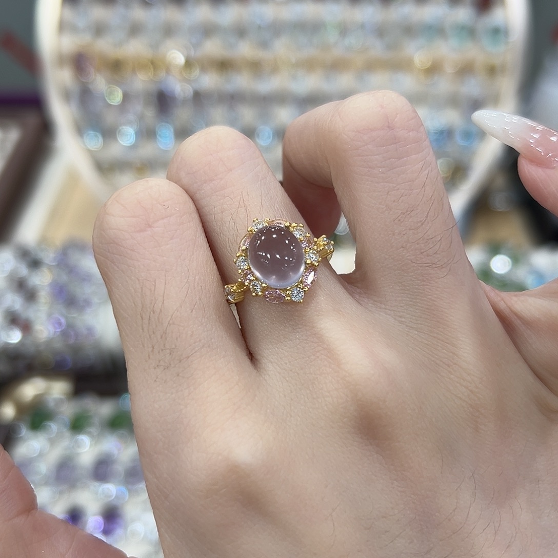 戒指萤石银S925镶嵌