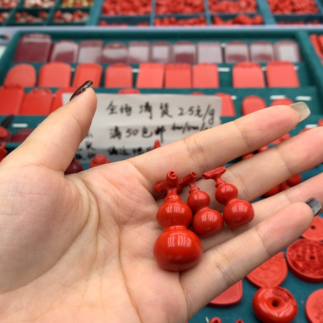 天然辰砂红砂葫芦