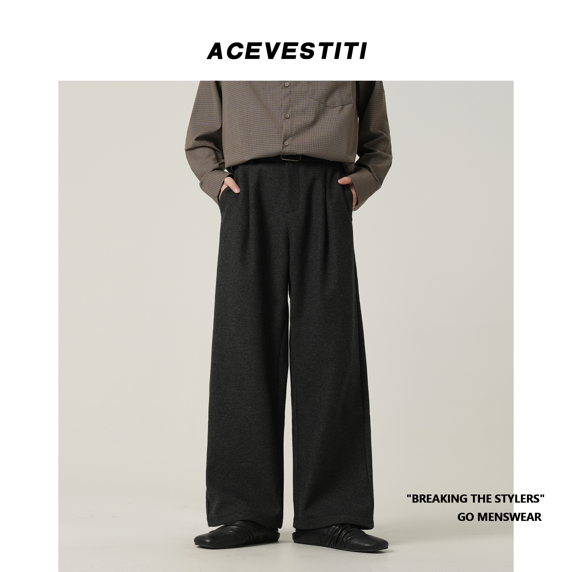 ACE VESTITI「懒人出街」秋冬季重磅阔腿休闲裤日常百搭通勤卫裤