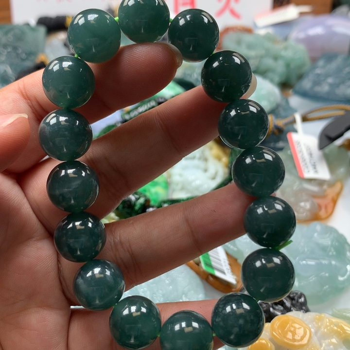 翡翠颈饰未镶嵌保真天然A货翡翠