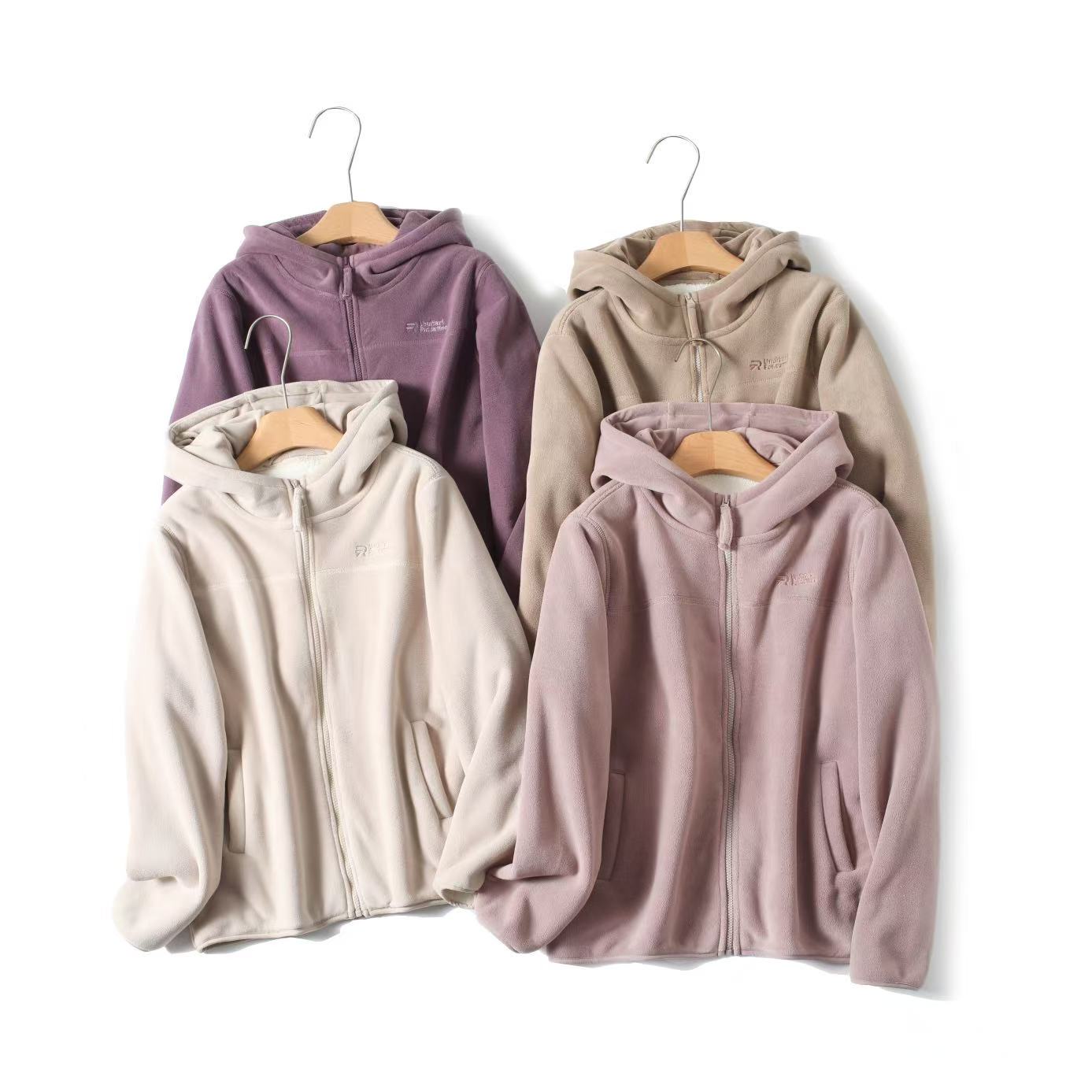 绒冬小暖炉！冬季新款羊驼绒保暖舒适百搭防风连帽开衫厚外套#8325