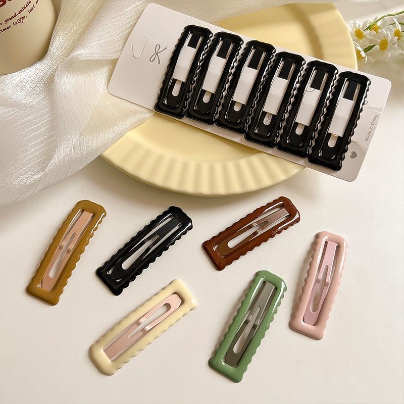 黑色简约方形侧边碎发刘海夹子头饰后脑勺发夹2025新款网红bb夹女