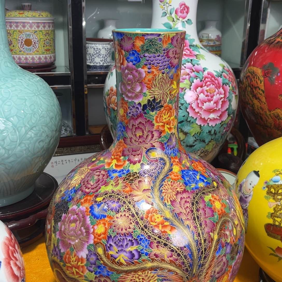 景德镇陶瓷花瓶摆件天*