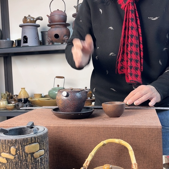 紫泥茶壶紫砂粗陶茶器