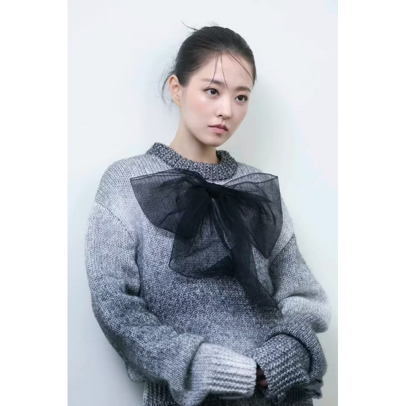 【CC】香家新款蕾丝大蝴蝶结套头衫