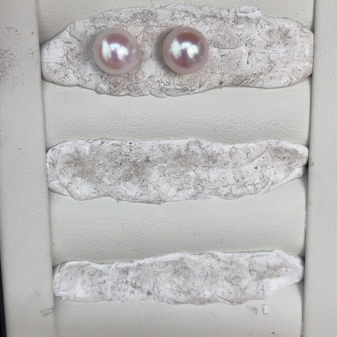 定制海水珍珠未镶嵌耳饰一对akoya