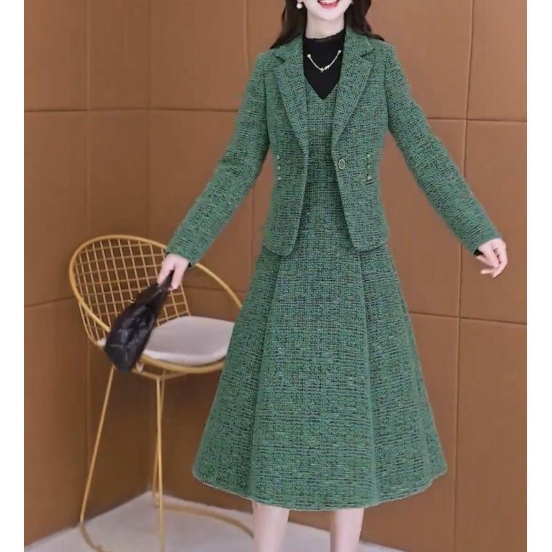 【运费险】现货套装 秋冬季优雅气质时尚休闲收腰显瘦套装裙西装1