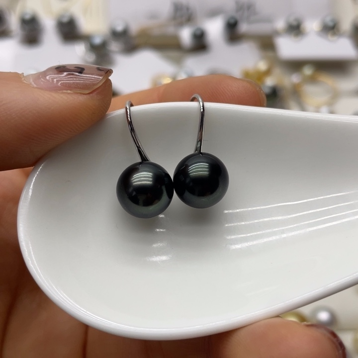海水珍珠耳饰银S925镶嵌