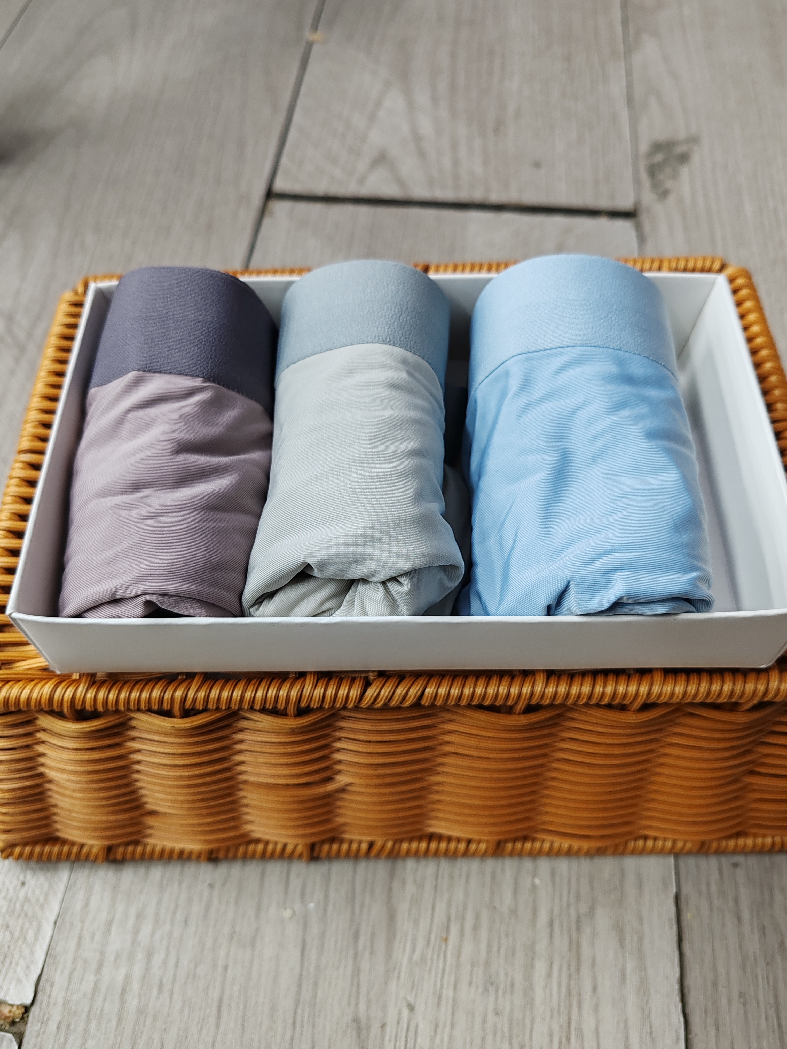 古古3条装男士内内冰感丝桌面收纳盒