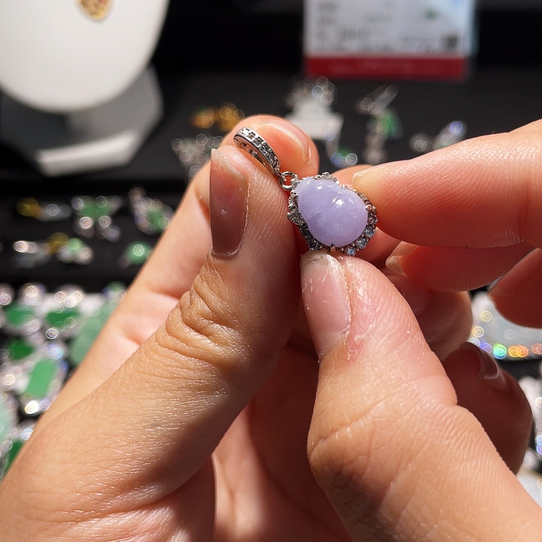 翡翠银S925镶嵌颈饰