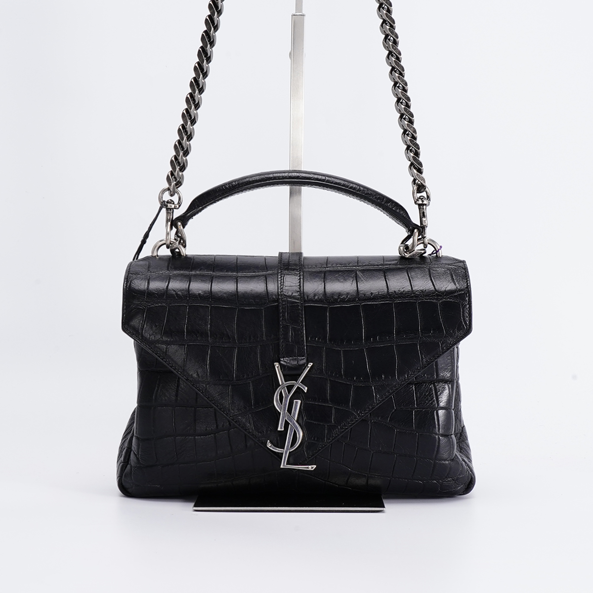 95新 YSL/圣罗兰 college邮差包中号鳄鱼纹包【静文】BG22011477