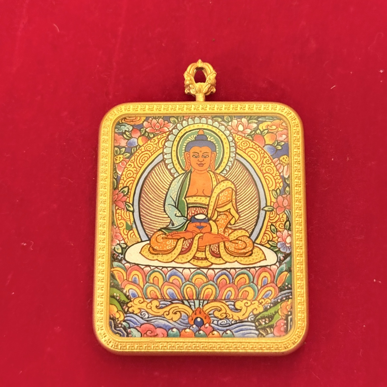 【罗藏热杰|阿弥陀佛|纯手绘]非遗热贡唐卡