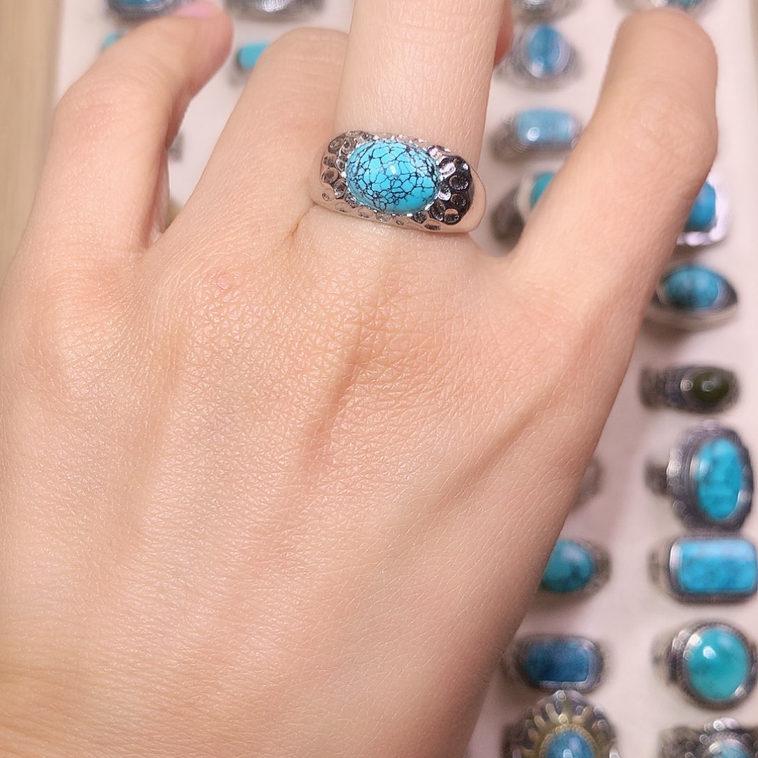 绿松石银S925镶嵌颈饰