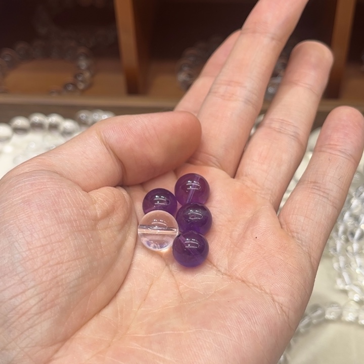 紫晶珠宝半成品未镶嵌紫*散珠