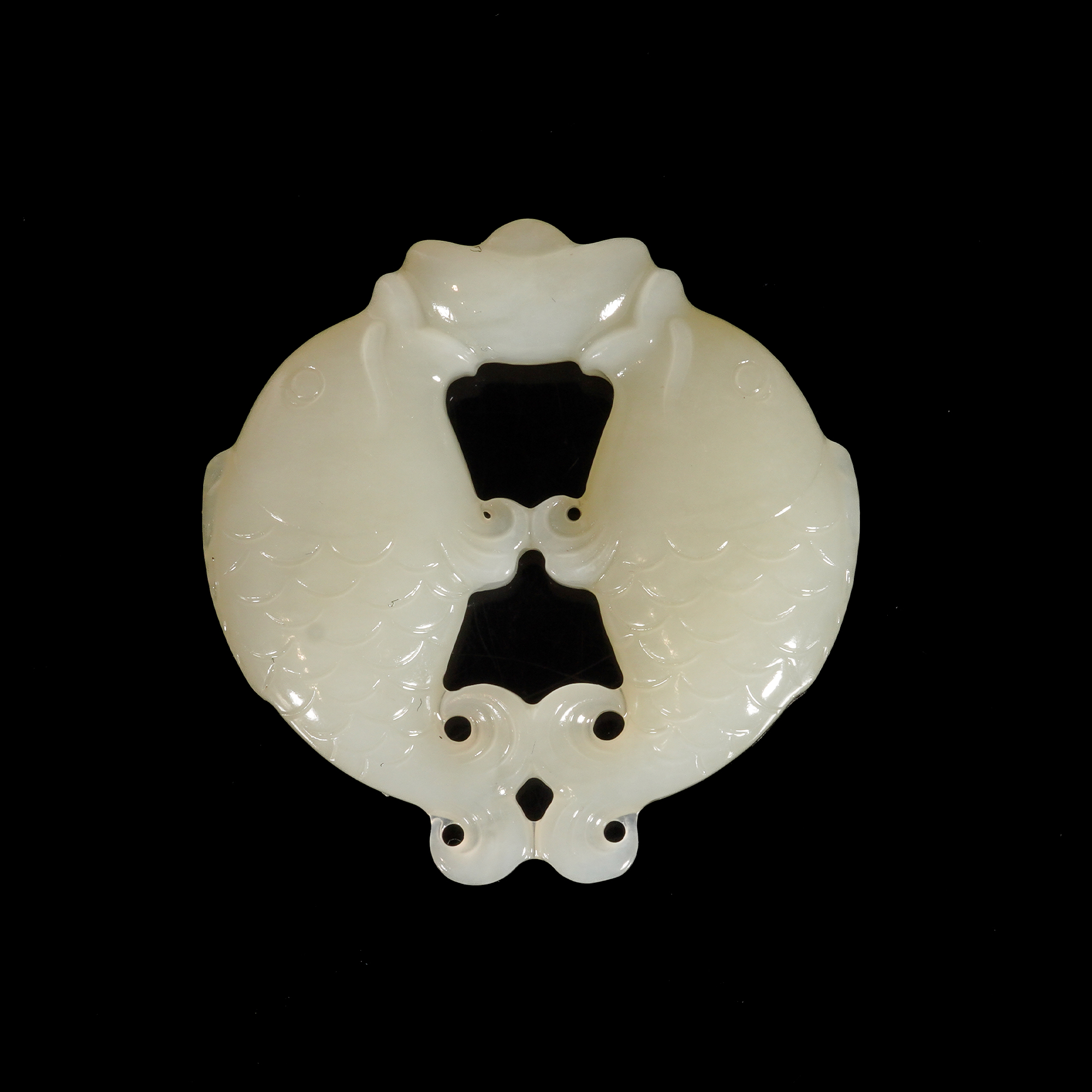 LOT.001和田玉双鱼佩/X4154