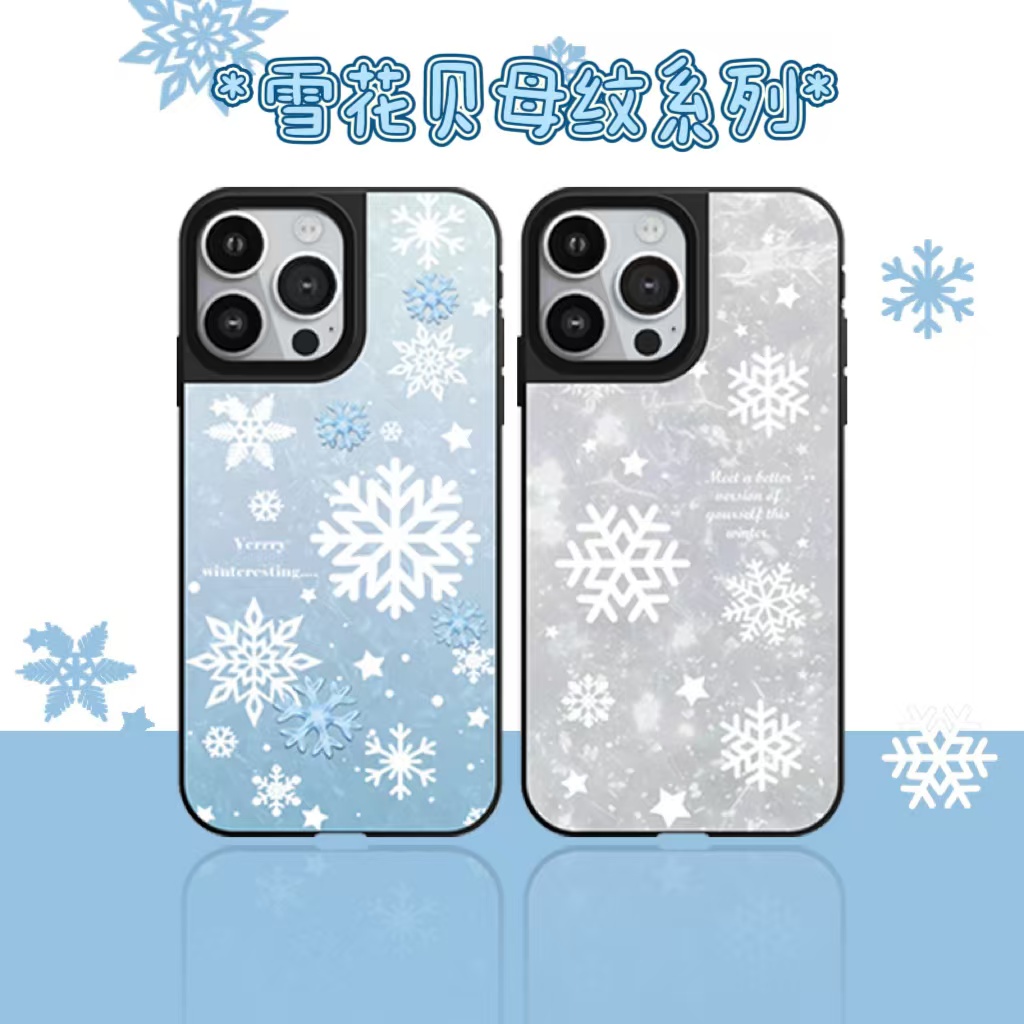 新款贝母纹渐变雪花系列CASETI适用于苹果16promax15苹果手机壳