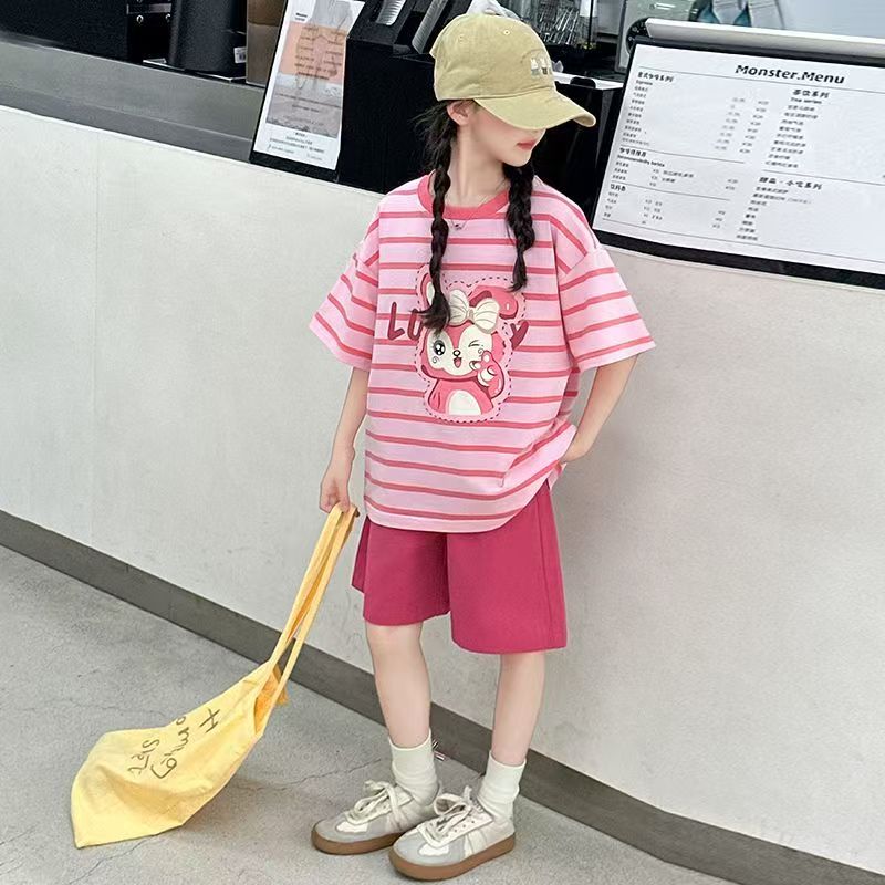 条纹兔子单件短袖-120