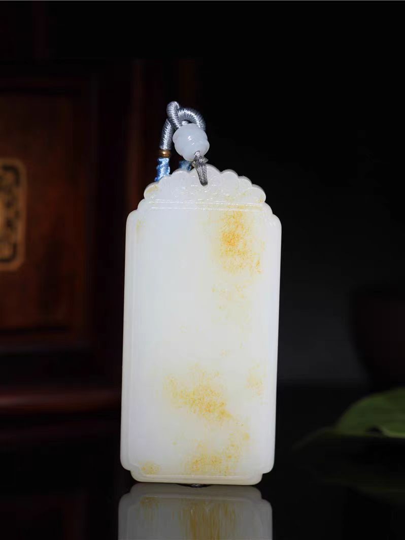 六六精选 精美和田玉无事牌吊坠 勿私拍