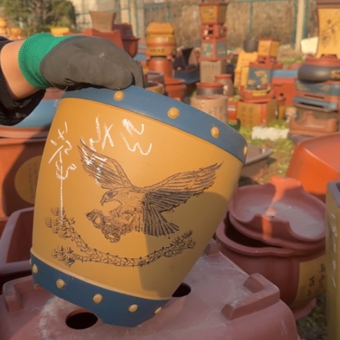 红陶紫砂花盆盆景盆栽瑕疵