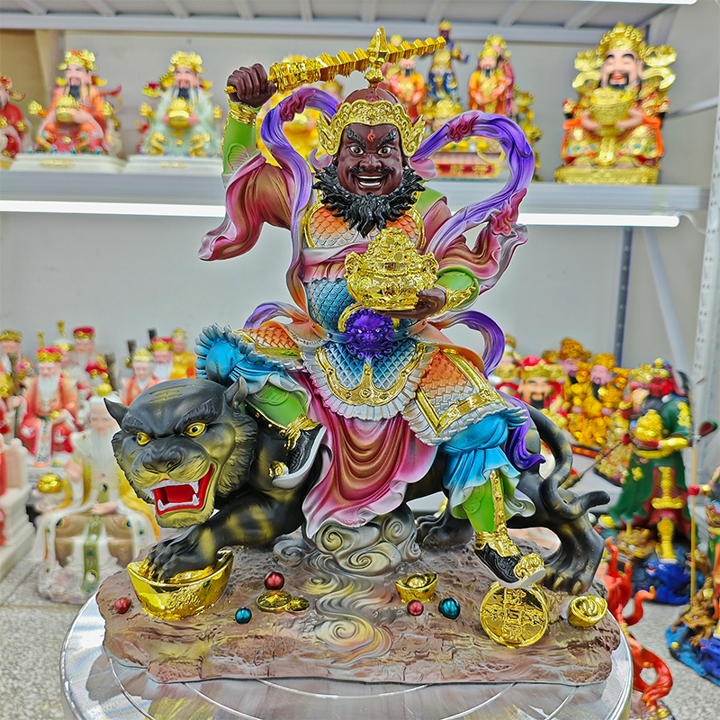 骑虎赵公明神像树脂摆件武财神摆件客厅装饰工艺品店铺开业送礼