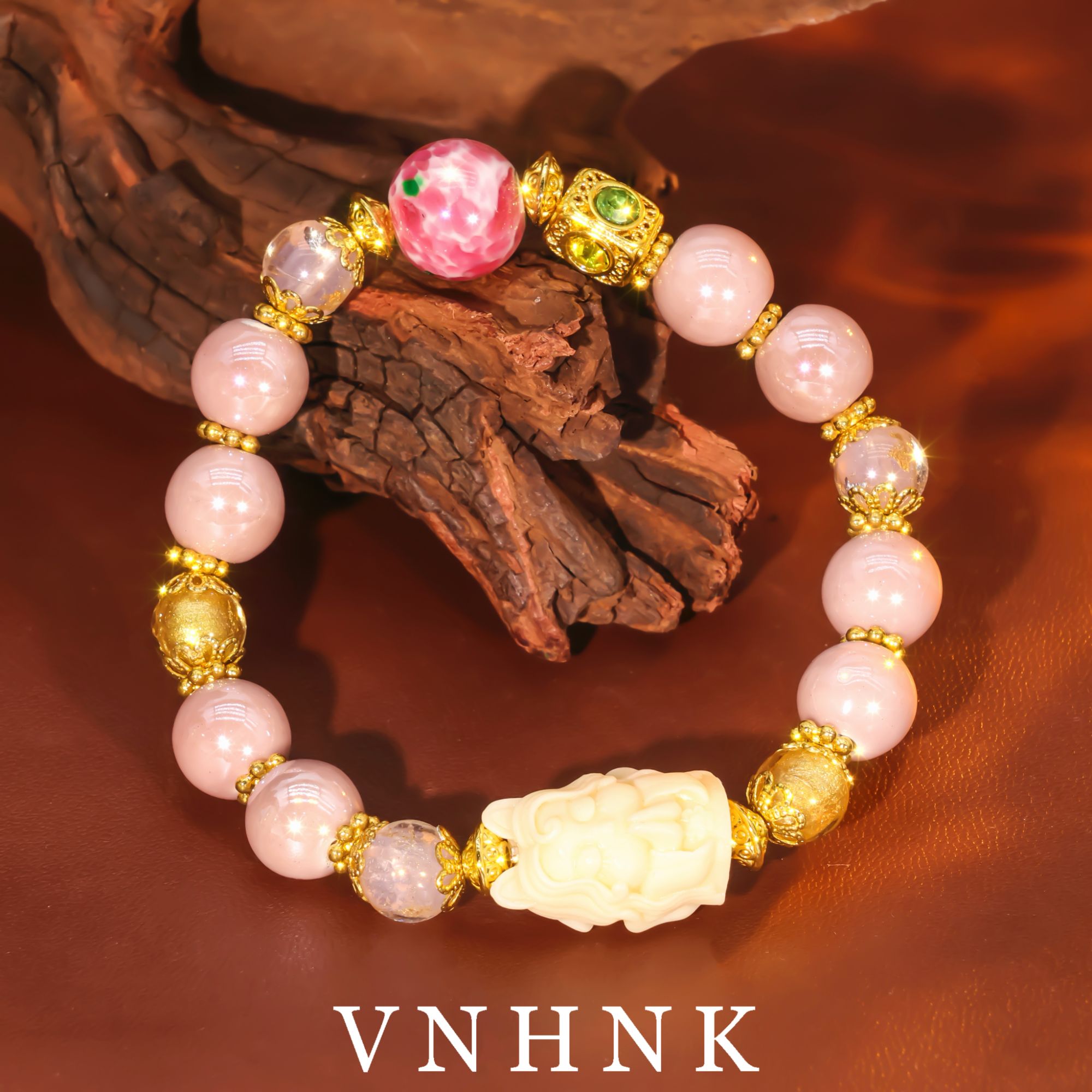 铜合金手链 美可儿   Q128  粉色（12mm10mm8mm) 气质百搭手链预售