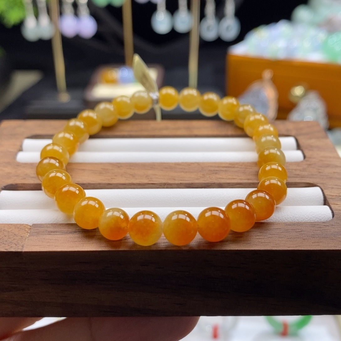 翡翠吊坠(不含链)未镶嵌翡翠红黄翡手串