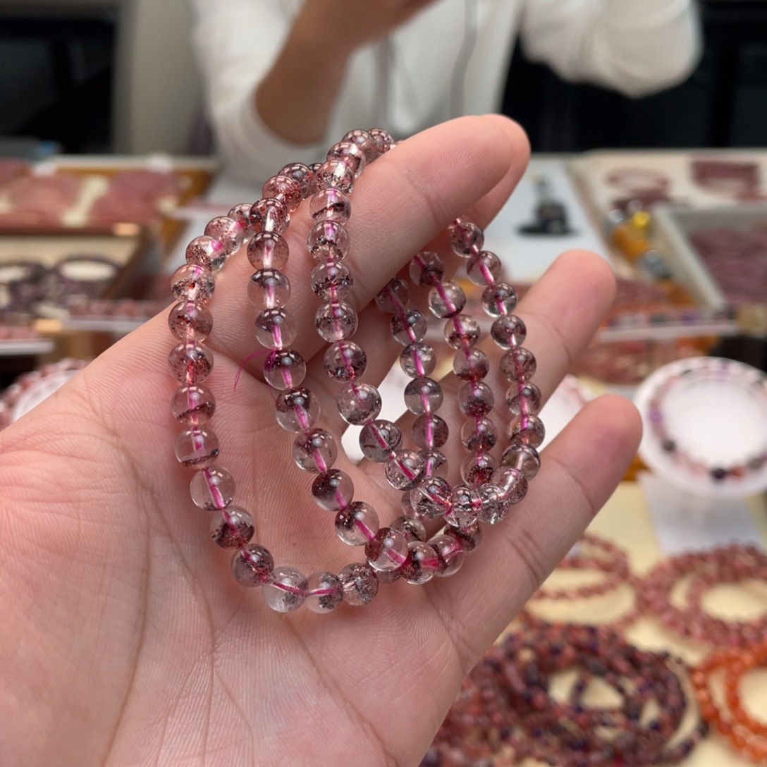 未镶嵌手串水晶聚宝盆金草莓 多样性发一