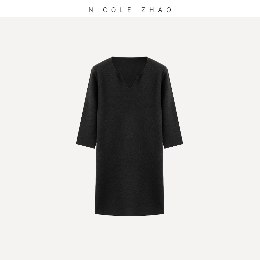 3D2131【贵姐NICOLE】高级感气质优雅百搭连衣裙女装高端醋酸裙子