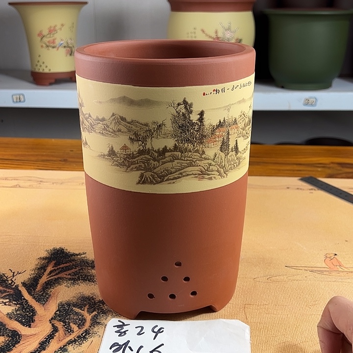 紫砂花盆紫砂兰花盆19