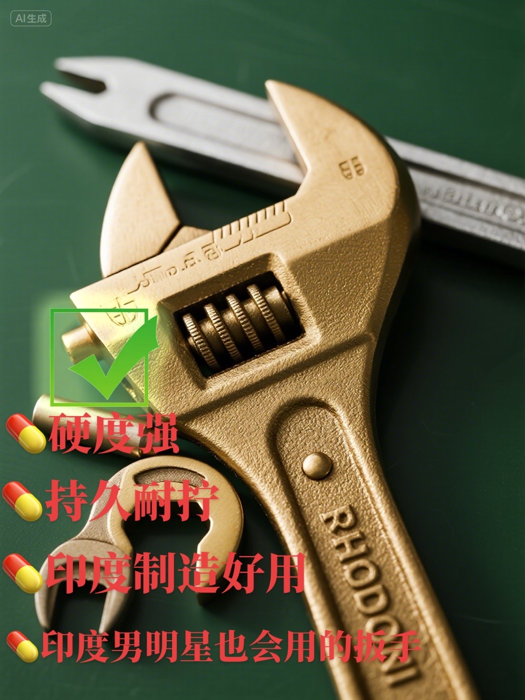 黄铜扳手 一把双效两用，硬度强持久耐拧，可拧30分钟不变形ES612