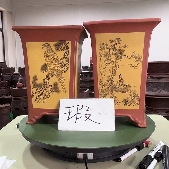 紫砂花盆微微微瑕