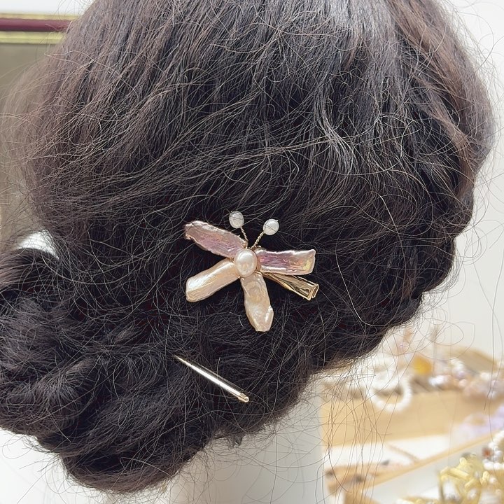 淡水珍珠发饰银S925镶嵌