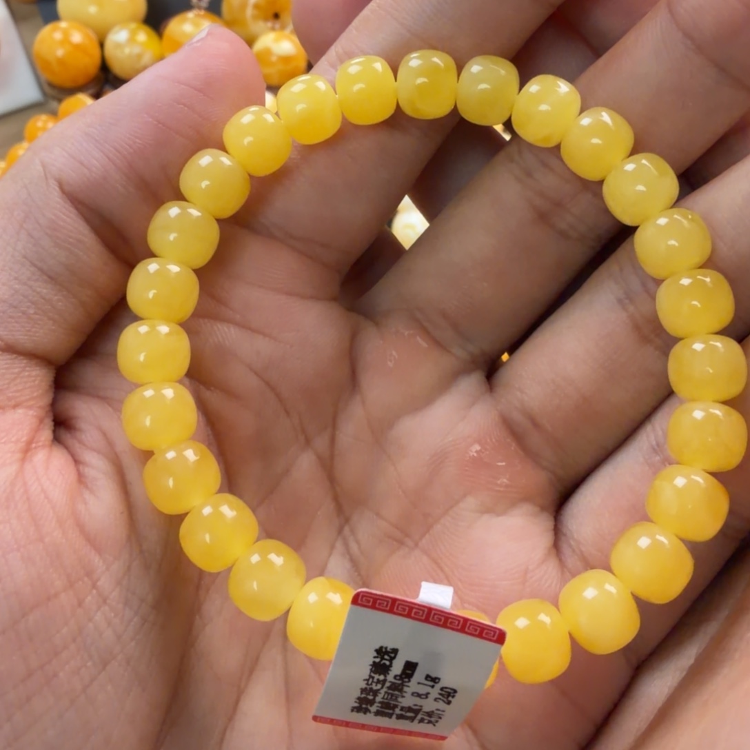 琥珀未镶嵌珠宝奇石8mm同料