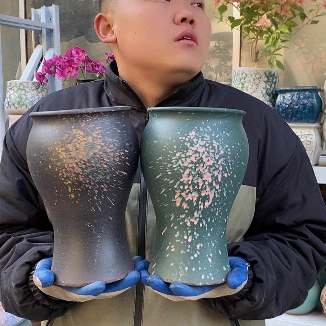 紫砂花盆口14高25福利